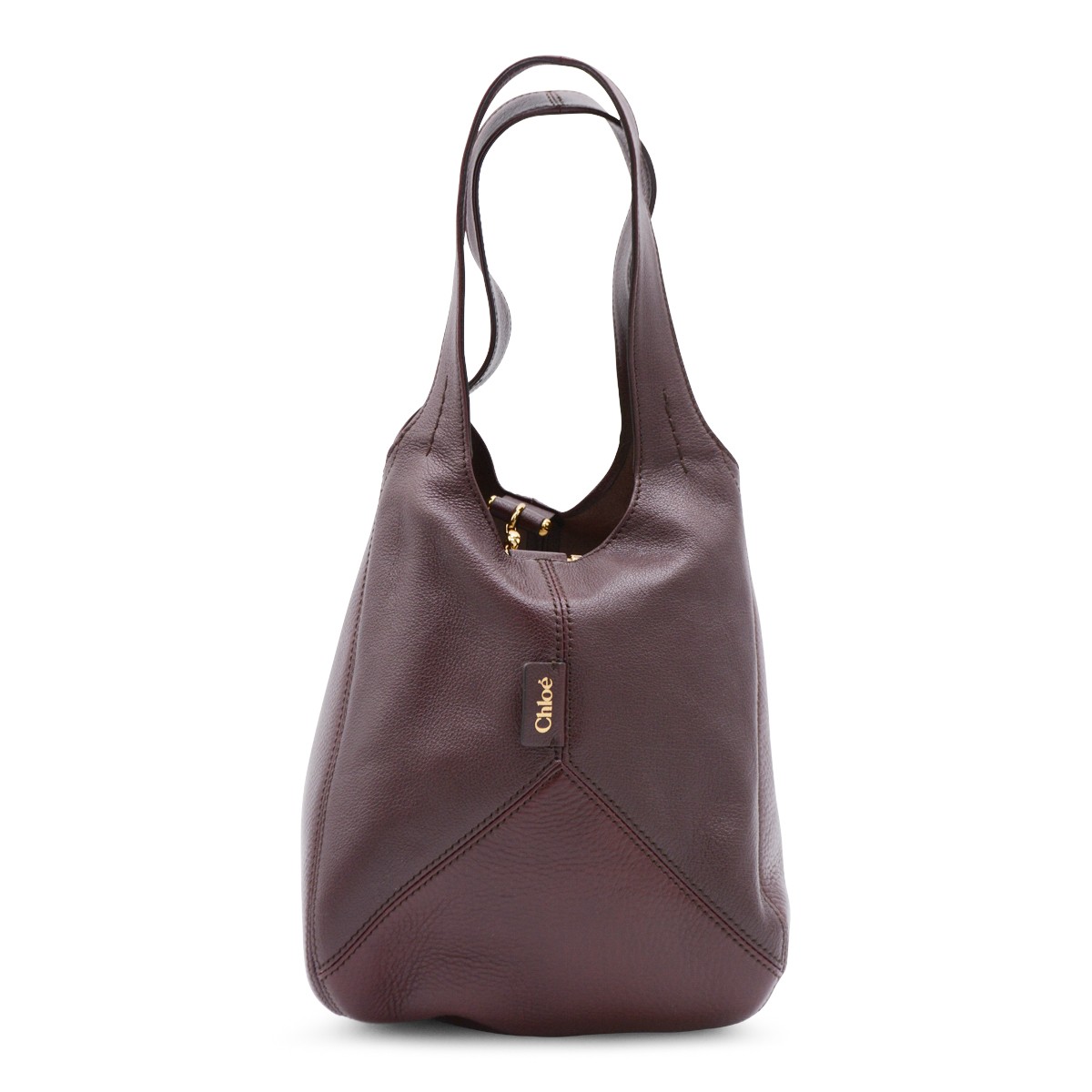 DARK PURPLE LEATHER BALLOON TOTE