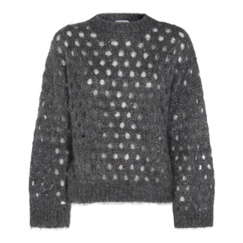 DARK GREY COTTON KNITWEAR