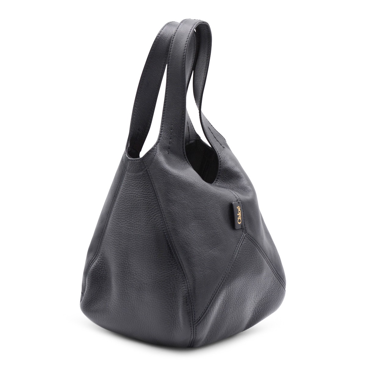 BLACK LEATHER BALLOON SMALL TOTE BLACK LEATHER BALLOON SMALL TOTE