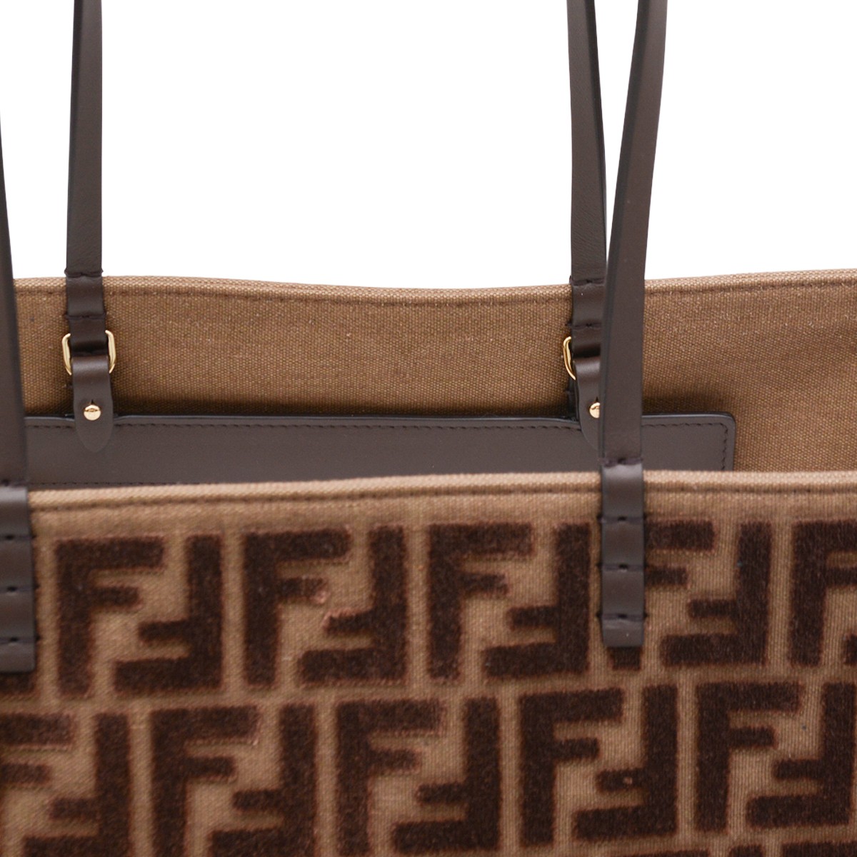 BROWN ROLL LARGE ZUCCA VELVET TOTE BROWN ROLL LARGE ZUCCA VELVET TOTE