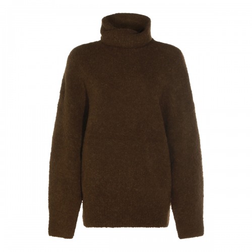 DARK BROWN WOOL KNITWEAR