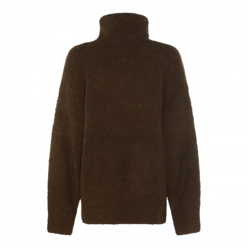 DARK BROWN WOOL KNITWEAR