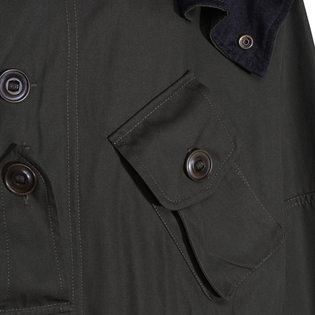 DARK GREEN COTTON COAT