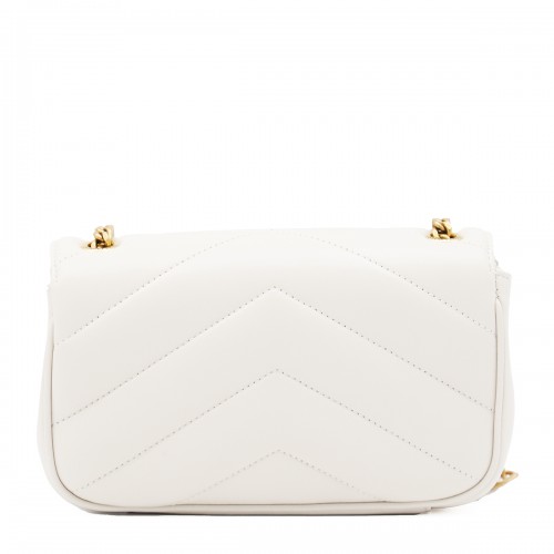 WHITE LEATHER LOULOU MINI BAG