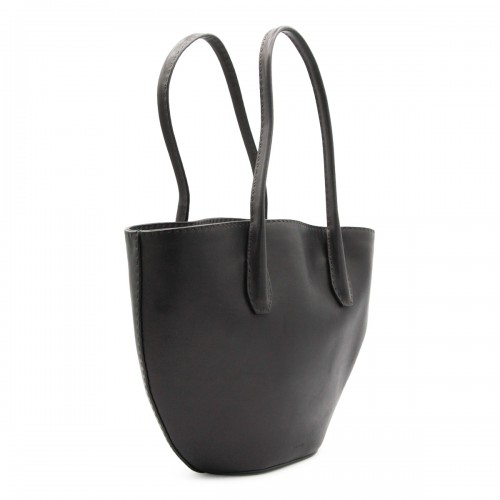 BLACK LEATHER ALGER TOTE 2