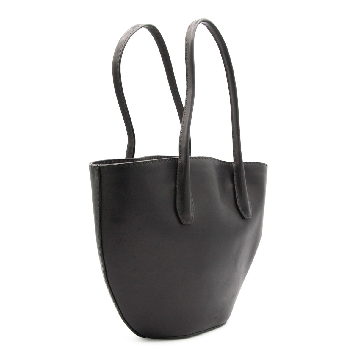 BLACK LEATHER ALGER TOTE