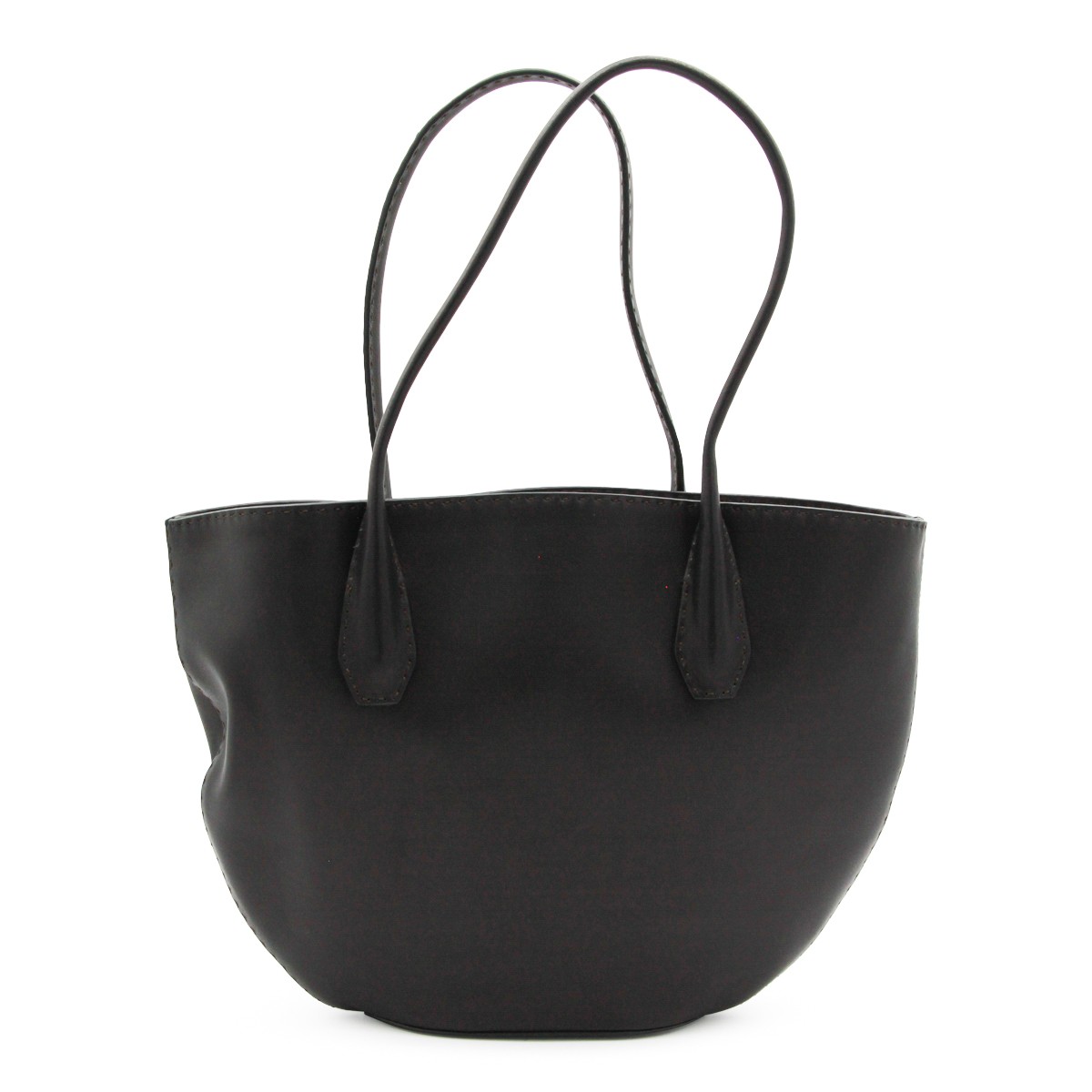 BLACK LEATHER ALGER TOTE