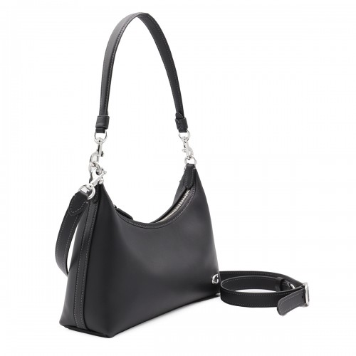 BLACK LEATHER JULIET SHOULDER BAG