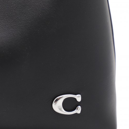 BLACK LEATHER JULIET SHOULDER BAG