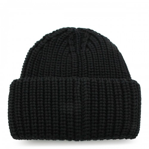 BLACK WOOL BEANIE