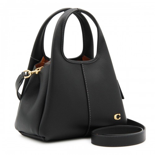 BLACK LEATHER LANA 23 SHOULDER BAG