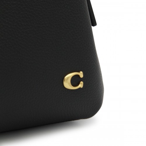 BLACK LEATHER LANA 23 SHOULDER BAG