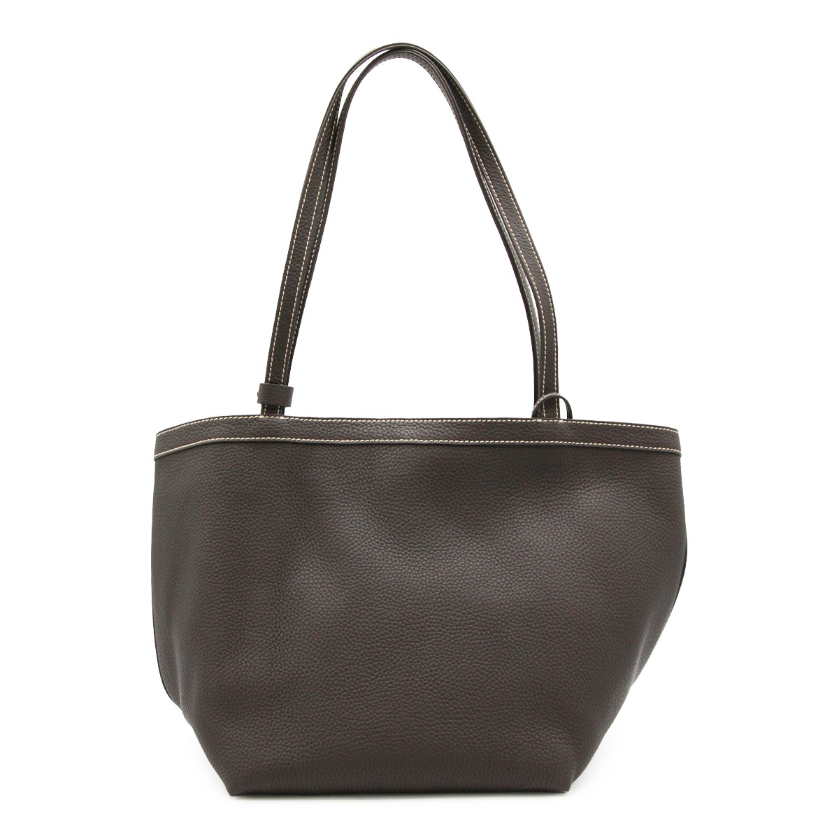 DARK BROWN LEATHER PARK TOTE THREE...