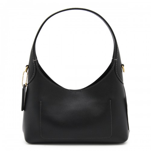 BLACK LEATHER BROOKLYN 23 SHOULDER BAG