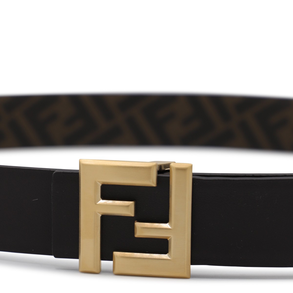BLACK AND GOLD LEATHER BELT