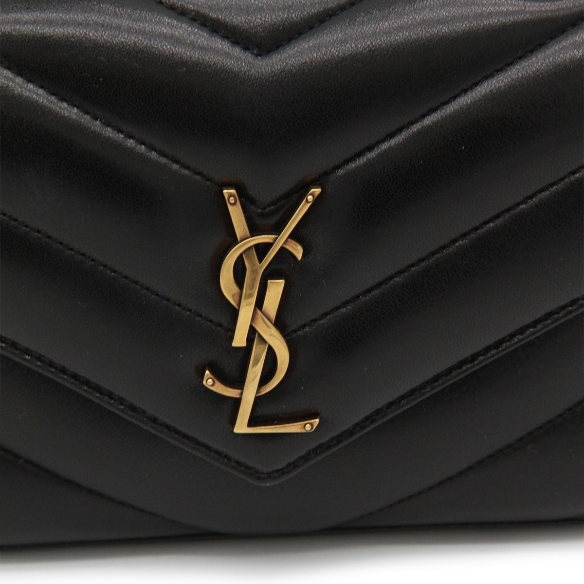 BLACK LEATHER LOULOU SMALL TOP HANDLE...