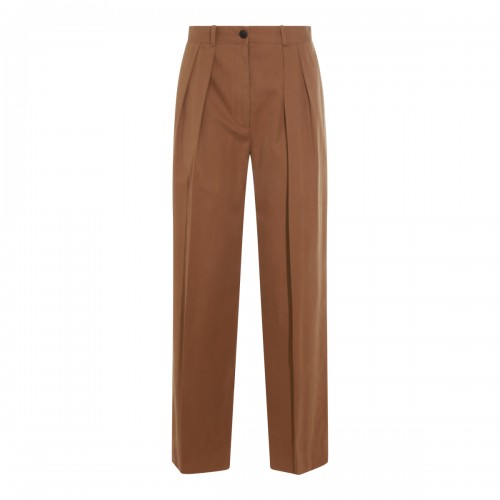 DARK SAND COTTON PANTS