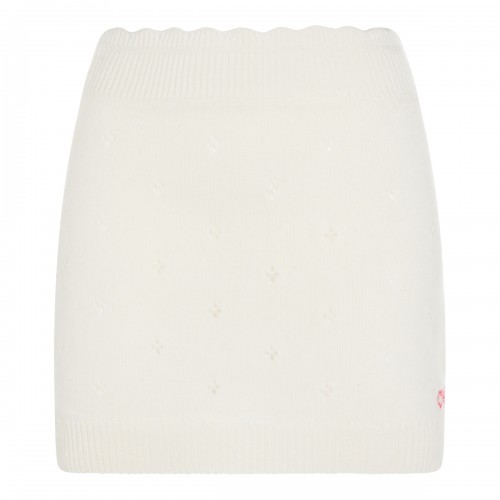 WHITE WOOL SKIRT