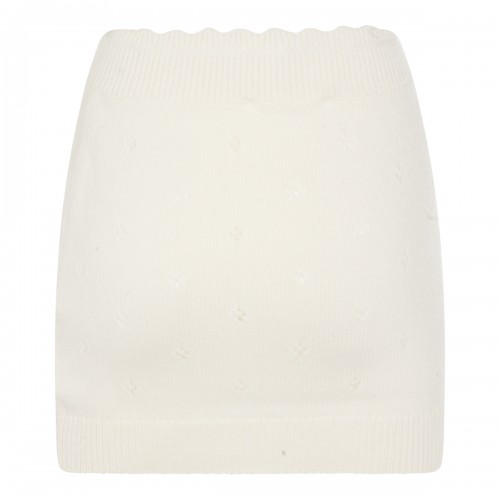 WHITE WOOL SKIRT