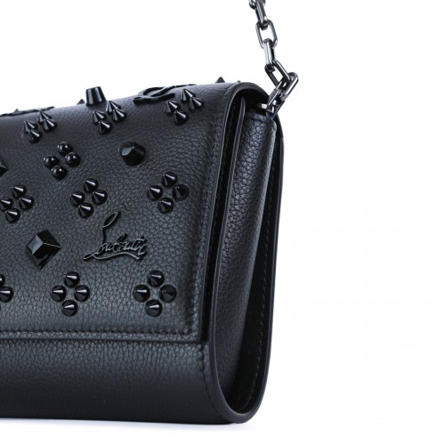 BLACK LEATHER PALOMA CLUTCH