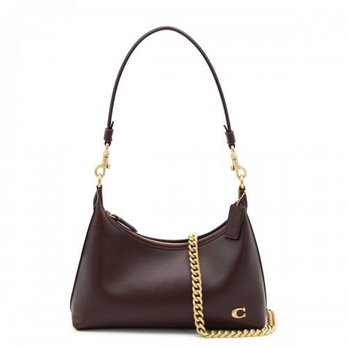 DARK BROWN LEATHER SHOULDER BAG