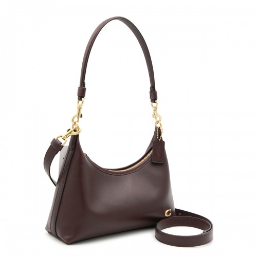 DARK BROWN LEATHER SHOULDER BAG