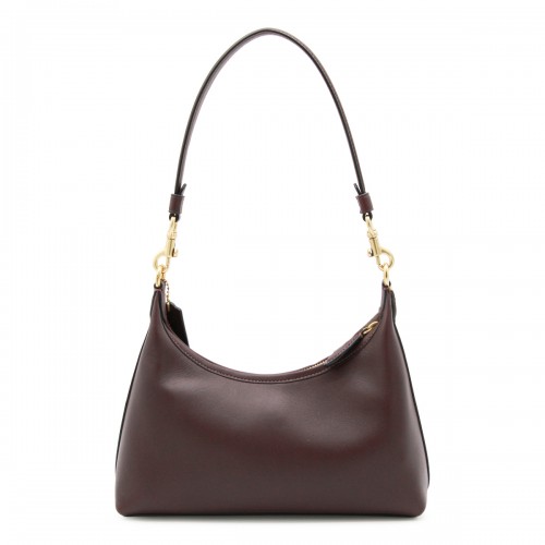 DARK BROWN LEATHER SHOULDER BAG