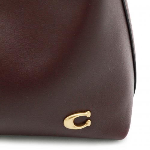 DARK BROWN LEATHER SHOULDER BAG