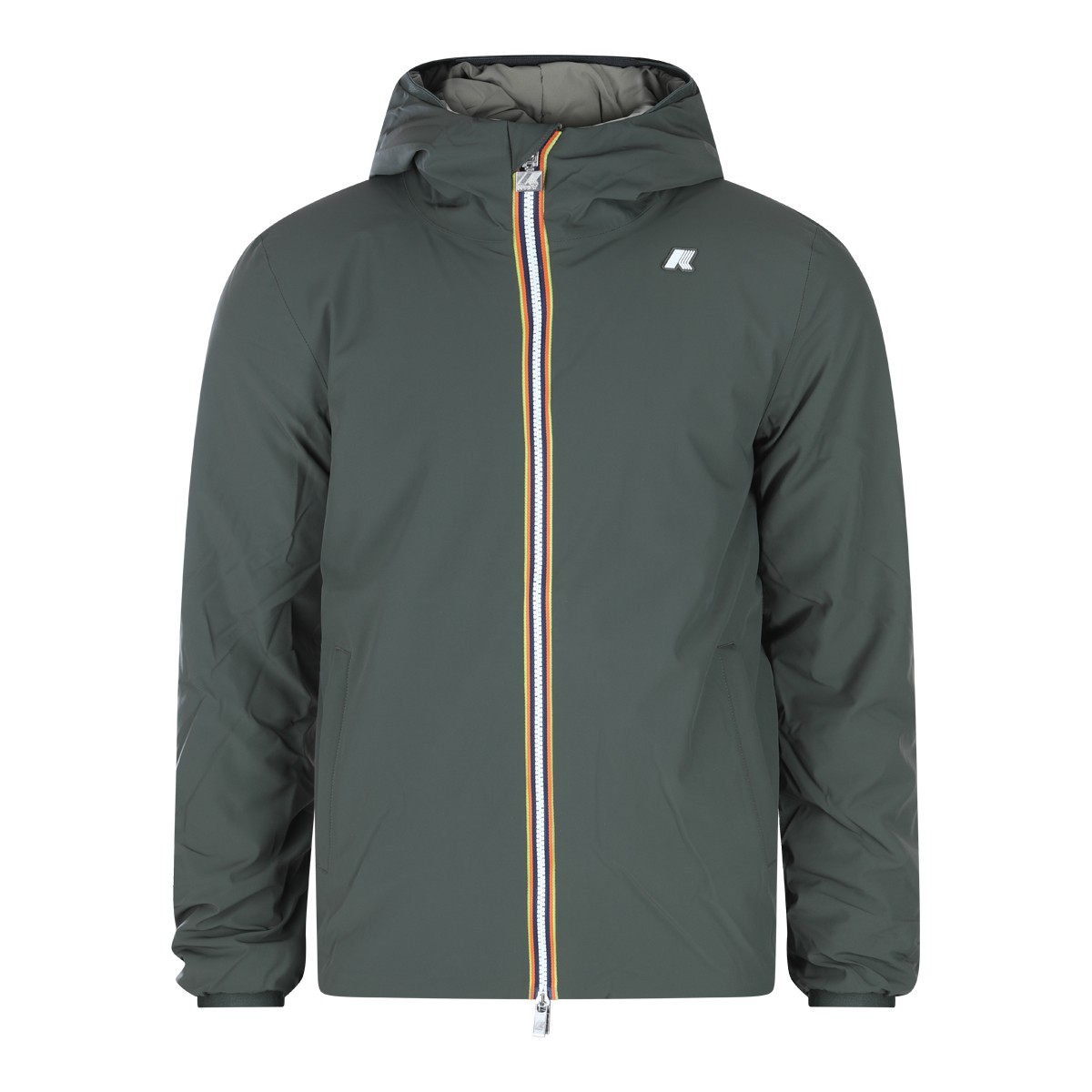 GREEN NYLON JACK CASUAL JACKET