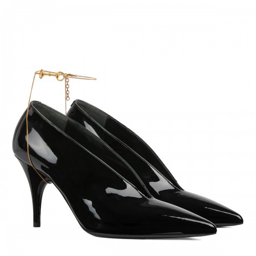 BLACK LEATHER GUCCI 97 PUMPS 2