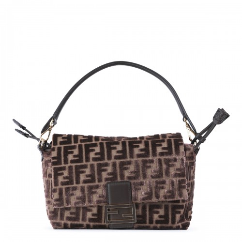 BROWN LEATHER MAMMA BAGUETTE SHOULDER BAG