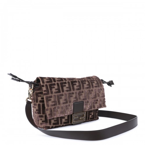 BROWN LEATHER MAMMA BAGUETTE SHOULDER BAG