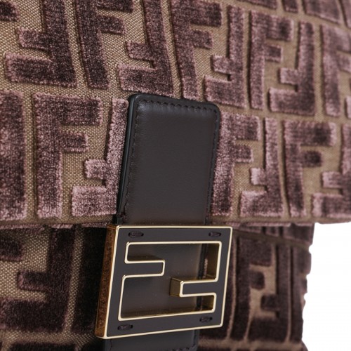BROWN LEATHER MAMMA BAGUETTE SHOULDER BAG