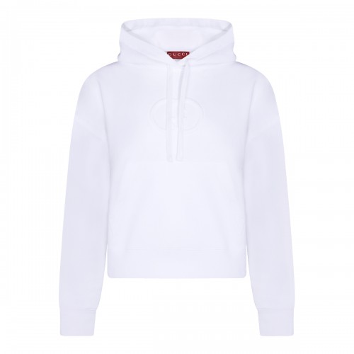 WHITE COTTON SWEATSHIRT