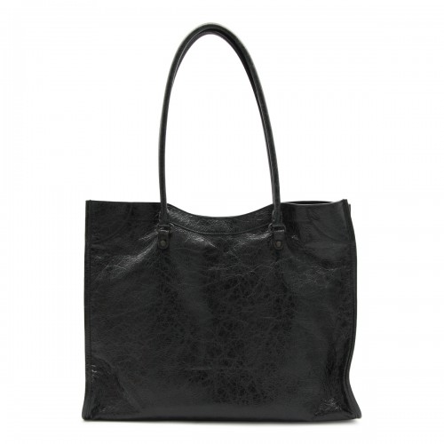BLACK LEATHER LE CITY MEDIUM TOTE