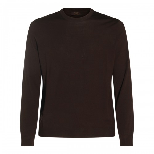 BROWN WOOL KNITWEAR