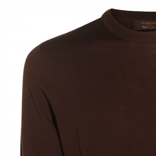 BROWN WOOL KNITWEAR