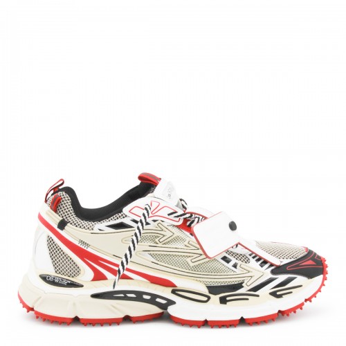 BEIGE AND RED BE RIGHT BACK SNEAKERS