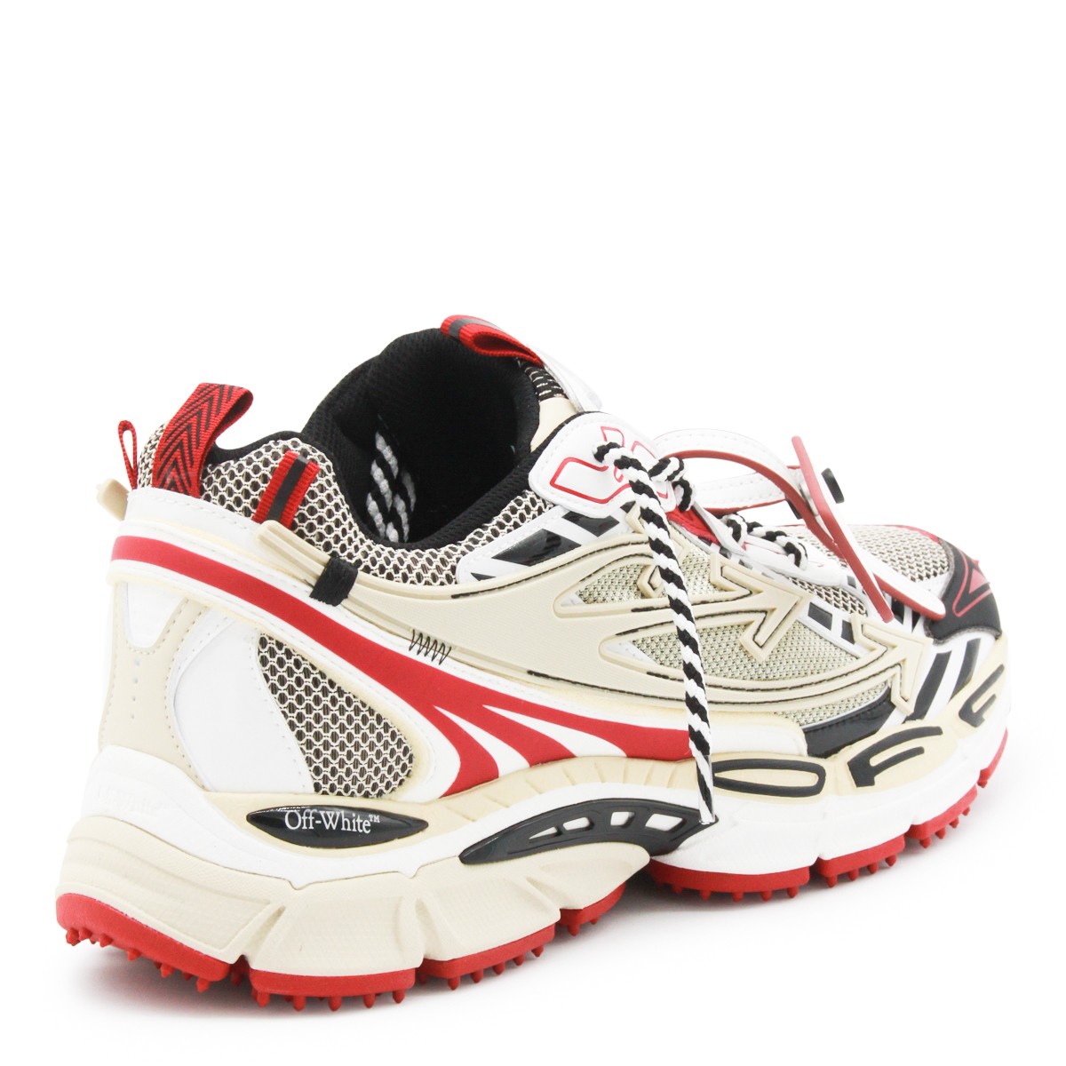BEIGE AND RED BE RIGHT BACK SNEAKERS