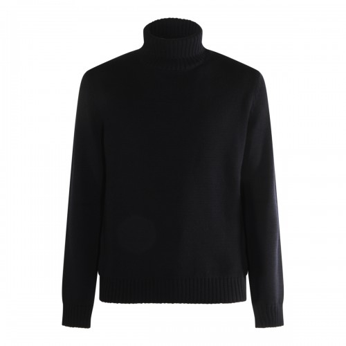 BLACK WOOL KNITWEAR