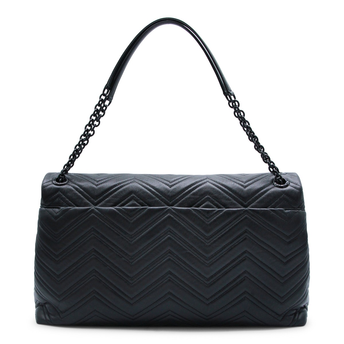 BLACK LEATHER GG MARMONT MAXI... BLACK LEATHER GG MARMONT MAXI...