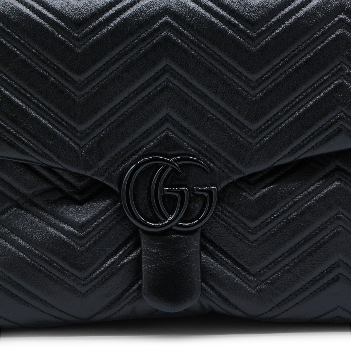 BLACK LEATHER GG MARMONT MAXI... BLACK LEATHER GG MARMONT MAXI...