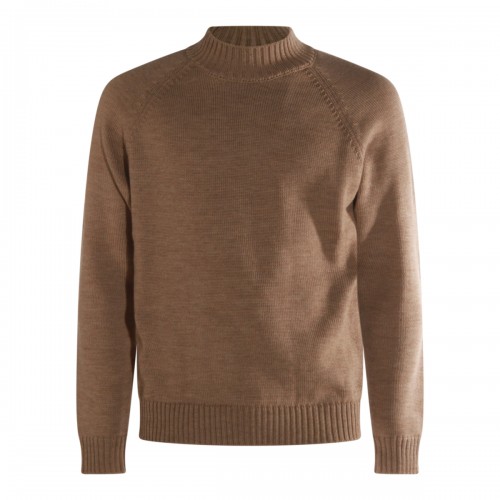 BROWN WOOL KNITWEAR