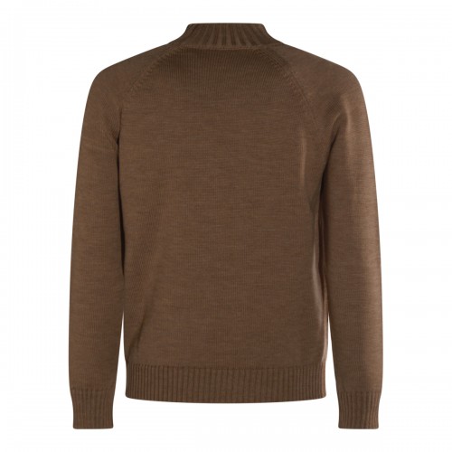 BROWN WOOL KNITWEAR