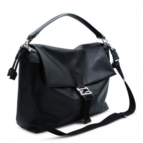 BLACK LEATHER MAMMA BAGUETTE BAG