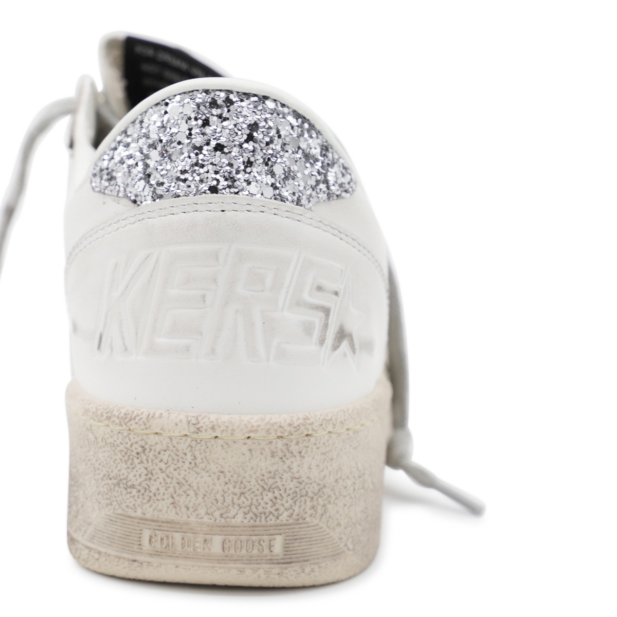 WHITE AND SILVER LEATHER BALLSTAR 2...