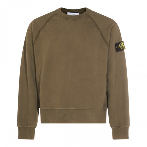 MILITARY GREEN COTTON SWEATSHIRT