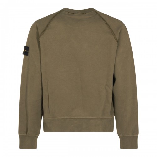 MILITARY GREEN COTTON SWEATSHIRT