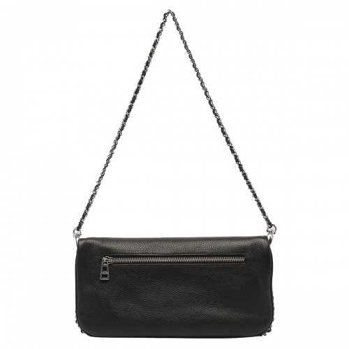 BLACK LEATHER ROCK SHOULDER BAG