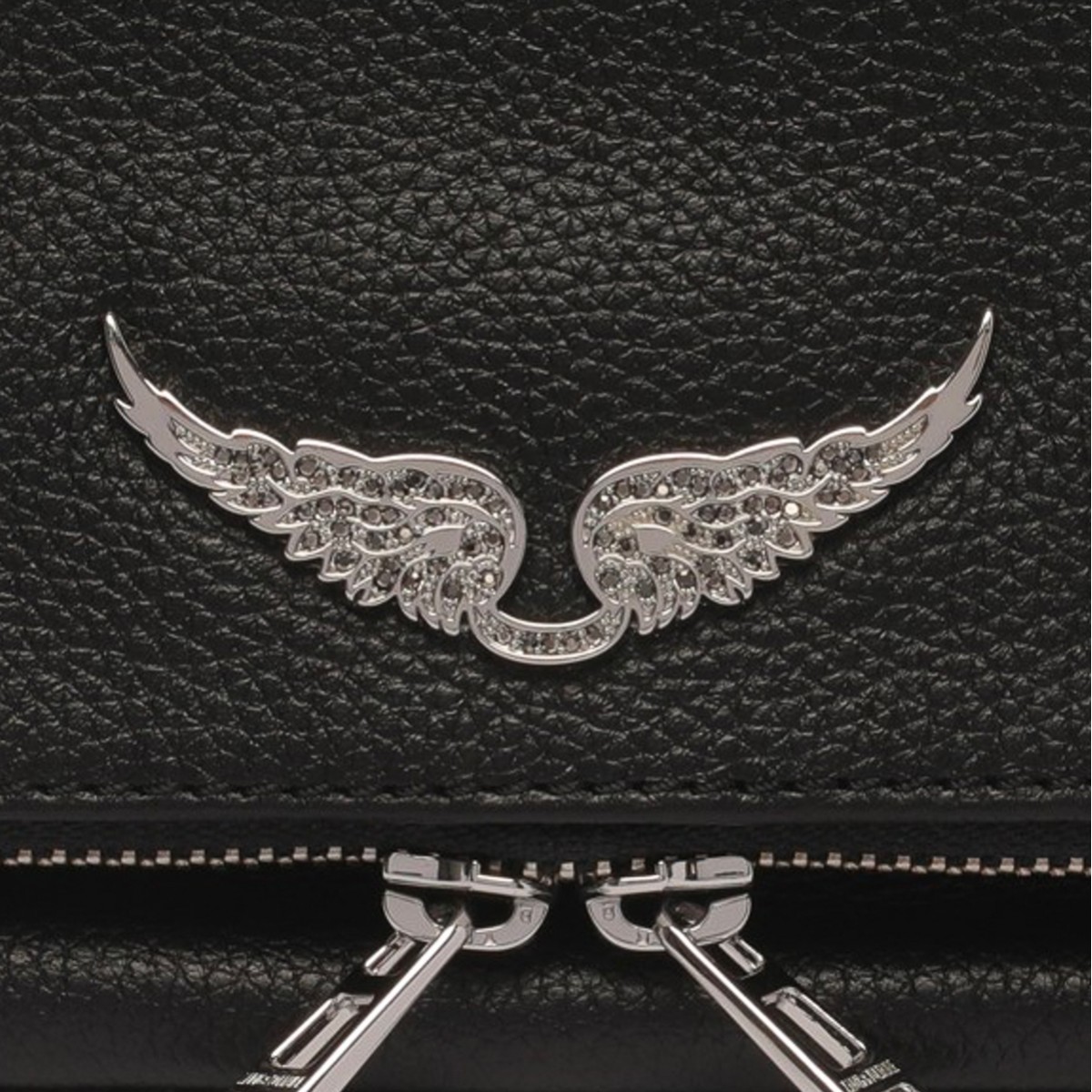 BLACK LEATHER ROCK SHOULDER BAG